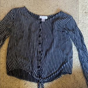 Button up long sleeve tie Tillys shirt